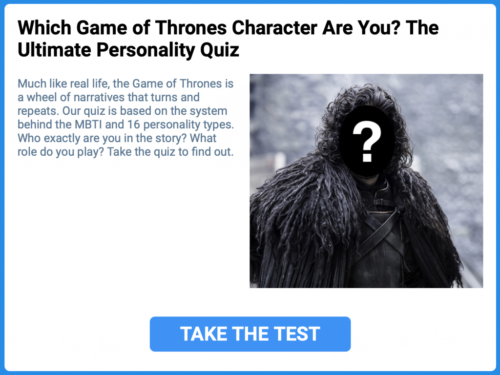 Jon Snow Game of Thrones MBTI Personality Test Quiz 