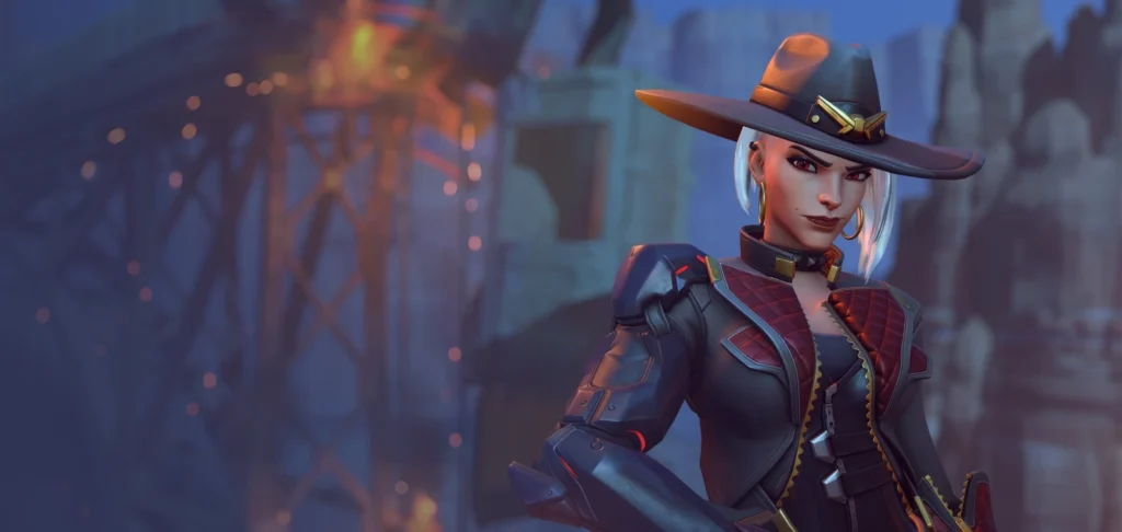 Ashe is a DPS Overwatch girl who wields a powerful rifle and can throw explosives at opponents to deal damage at close range or to escape. 