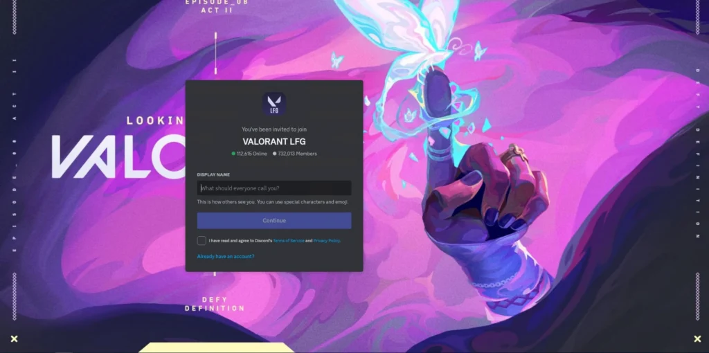 Screenshot of Valorant LFG server