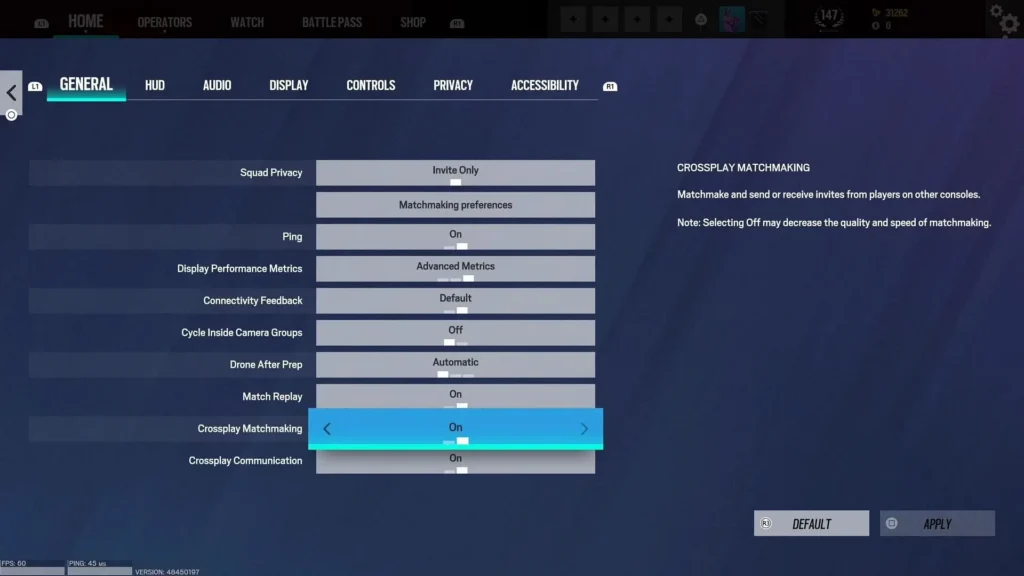 How To Activate/deactivate Crossplay In Rainbow Six Siege?