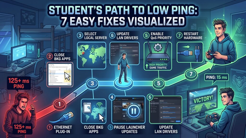 how to lower ping in games