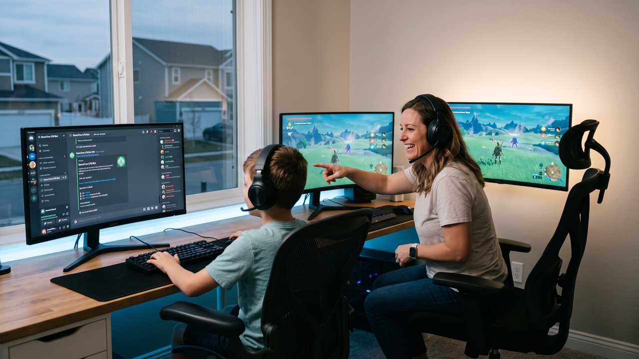 Parents and kids playing together in online game communities